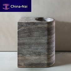 Floor-mounted washbasin SIX70marblewithout holewithout overflow