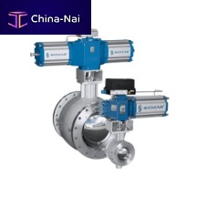 Ball valve pneumatically-operatedfor controlfor chemicals