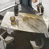 Contemporary table LIVINGmarblenatural stonemetal base