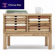 Original design bedside table SIXTEMATIC oakwalnutsolid wood