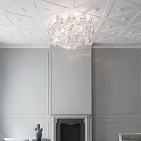 Contemporary ceiling light Hopesculpturalglasspolished stainless steel