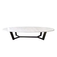 Contemporary coffee table PERRONETmarblepainted metal baseoval