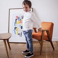 Contemporary armchair JUNIORfabricsolid woodoak