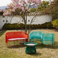 Contemporary sofa CARIBE PVCmade from recycled materialsblue