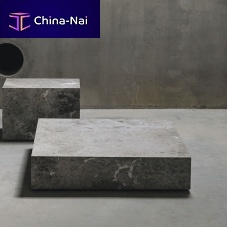 Contemporary coffee table EDGE L TUNDRA GREYmarblemarble basesquare