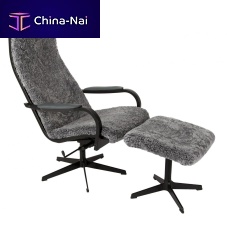 Contemporary armchair KELLYleathersheepskinoak