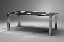 Contemporary dining table QUADRO MAGNUMglassstainless steelrectangular