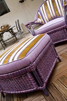 Contemporary pouf ISABELLAfabricrattan