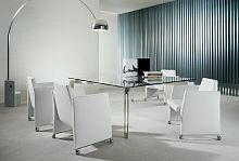 Contemporary armchair SOHOfabricon casters