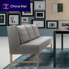 Contemporary bench LARIETTAwoodenleatherfabric