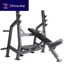 Inclined weight training bench 7640344757746with barbell rack