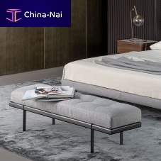 Contemporary bed bench James painted metalleatherfabric