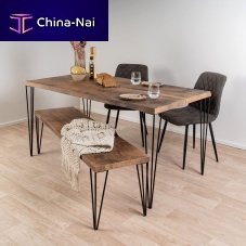 Contemporary bench SUN WOOD SITZMBELwoodenmetal