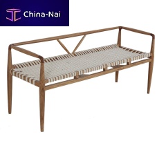 Contemporary bench BANGKU teakropewith backrest