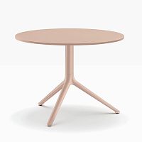 Contemporary coffee table ELLIOT 5473woodencast aluminum baseround