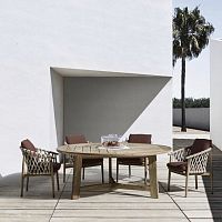 Contemporary chair Ginestraoutdoorfabricsolid wood