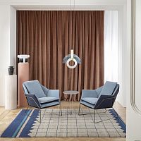 Contemporary armchair NEW YORKfabricironwith removable cushion