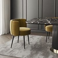 Contemporary chair lulu indoorfabricwooden base