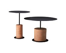 Contemporary side table LOUIEstainless steelstainless steel baseround