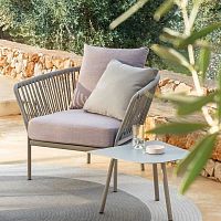 Contemporary armchair RIAfabricaluminumrope