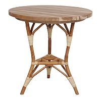 Contemporary dining table PARADISEteakrattan baseround