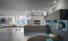 Contemporary kitchen AK_06 1melaminehandlelessmatte