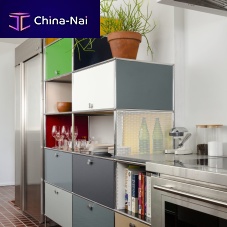 Contemporary storage cabinet for kitchen USM Haller Estainless steel