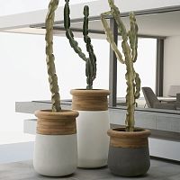 Concrete planter SOMAwoodenroundcontemporary