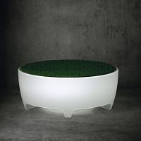 Contemporary ottoman OASISfabricleatherlow-density polyethylene (LDPE)