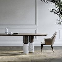 Contemporary chair Adeleindoorfabricwooden base