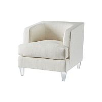 Contemporary club chair TAYLORfabricwhitegray