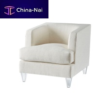Contemporary club chair TAYLORfabricwhitegray