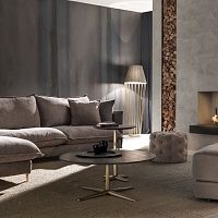 Contemporary coffee table CITYbrassgraniteround