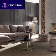 Contemporary coffee table CITYbrassgraniteround