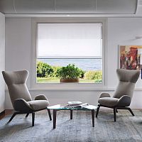 Scandinavian design armchair Sohofabricleatherwing