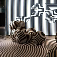 Pop Art design armchair Up 50fabricwith footrestwith headrest