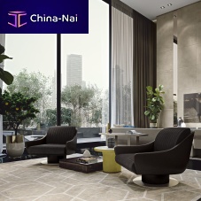 Contemporary armchair SOL fabricleathermetal