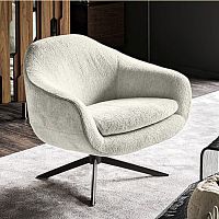 Contemporary armchair BONDfabricmetalwith removable cushion