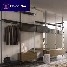 Shelving system with rods SM2224floor-to-ceilingcontemporarywalnut