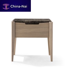 Original design bedside table AN 731walnutwooden baserectangular