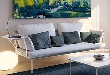 Modular sofa POISSYcontemporaryfabricwhite