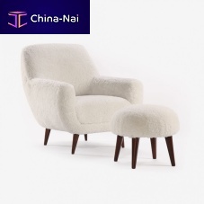 Contemporary armchair VIVI COSYleatherwoodenwith footrest