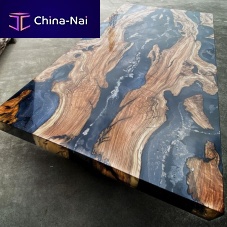 Original design table IMPERITUROwoodenmarbleresin