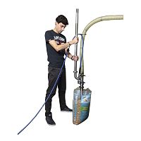 Bag emptying pump for grainfor capsulesfor pellet