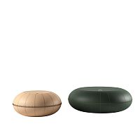Contemporary pouf OMOSfabricleatherround