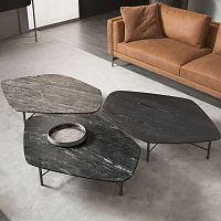 Contemporary coffee table SHANGHAI ashmarbleiron base
