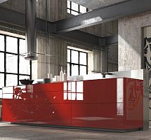 Contemporary kitchen Artematica Vitrum Arteglassislandhandleless