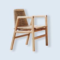 Contemporary dining chair 4.00.00outdooreucalyptuswooden base