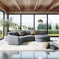 Modular sofa TAORMINAsemicircularcontemporaryleather