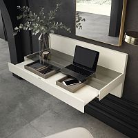 Contemporary dressing table TOPwood veneerlacquered MDFglass